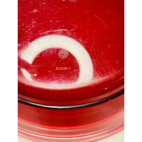 Tupperware Sheerly Elegant Red Round Platter Ruby Seal Clear 10" Serving Plate - Picture 6 of 11